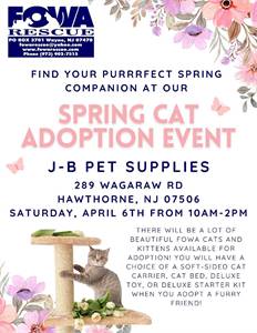 Spring Cat Adoption Event with FOWA Rescue at J-B Pet Supplies