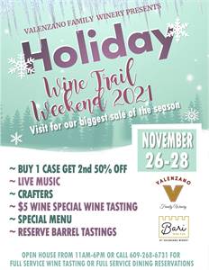 21st Annual Holiday Wine Trail Weekend @ Valenzano Winery